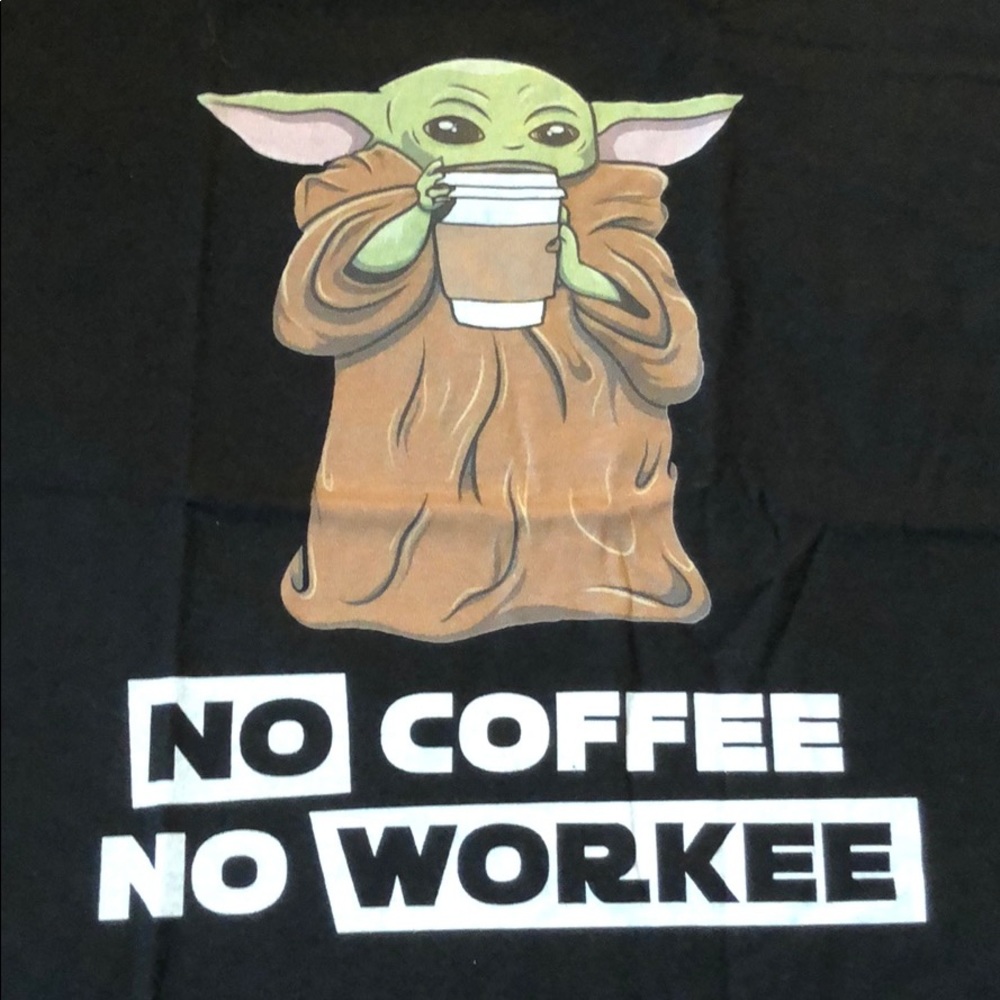 Star Wars Baby Yoda No Coffee No Workee T Shirts - Picture 2 of 2